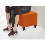 Adeco Simple British Style Cube Ottoman Footstool 16x16x16