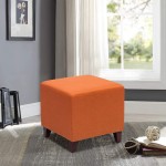 Adeco Simple British Style Cube Ottoman Footstool 16x16x16