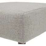Brand – Rivet Ava Mid-Century Modern Upholstered Ottoman 25.6"W x 15.7"H Light Grey