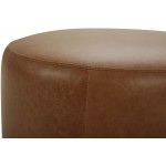 Brand – Rivet Tompkins Contemporary Foam-Padded Leather Ottoman 24"W Cognac