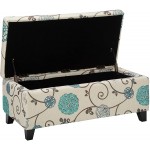 Christopher Knight Home Breanna Fabric Storage Ottoman White And Blue Floral