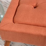 Christopher Knight Home Dilwyn Fabric Tuft Top Ottoman Orange
