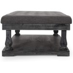 Christopher Knight Home Gavin Contemporary Fabric Rectangular Ottoman Charcoal and Gray