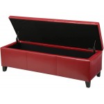 Christopher Knight Home Glouster PU Storage Ottoman Red