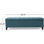 Christopher Knight Home Mission Fabric Storage Ottoman Dark Teal