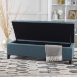 Christopher Knight Home Mission Fabric Storage Ottoman Dark Teal