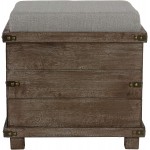 Cortesi Home Scusset Storage Chest Tray Ottoman in Fabric and Wood Grey 15.75"W x 15.75"L x 15.5"H