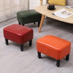 CYJ Bedroom PU Leather Ottoman Footstool Children's Low Sofa Stool Rectangular Living Room Seat and Shoe-Changing Stool Suitable for Living Room Bedroom