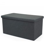Humble Crew Grey Coffee Table Storage Ottoman with Tray