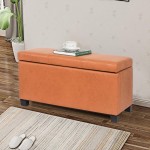 Joveco 32.1" Ottoman with Storage Bench Small Sofa for Living Room Bedroom Dark Orange