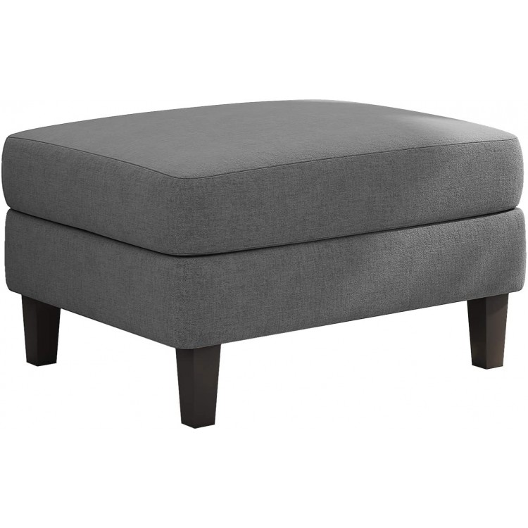 Mecor Ottoman Footrest 30" L x 24" W x 18" Fabric Bench Couch Furniture Wooden Legs Rectangular Ottoman Footstool for The Living Room Entryway Bedroom Contemporary  Gray