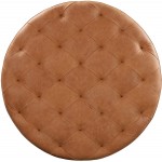 POLY & BARK Ascot Ottoman in Full-Grain Pure-Aniline Italian Tanned Leather in Cognac Tan