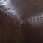 POLY & BARK Denver Leather Ottoman in Full-Grain Semi-Aniline Italian Tanned Leather in Madagascar Cocoa