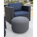 BIRDROCK HOME Outdoor Pouf Ottoman Grey Woven Indoor or Backyard Patio Use Floor Footstool for Living Room- Knit Bean Bag Oversized Padded Chair Moroccan Foot Rest