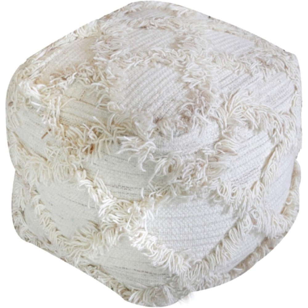 Christopher Knight Home Jucar Fabric Pouf Ivory