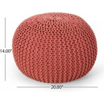 Christopher Knight Home Nahunta Pouf Coral