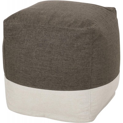 Christopher Knight Home Tattnall Contemporary Two Tone Fabric Cube Pouf Taupe Beige