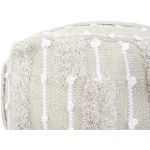 Creative Co-Op Woven Overtufted Pouf Seating White