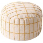 FAKEME Unstuffed Pouf Cover Round Storage Solution Handmade Woven Floor Cushion Seat Foot Stool Ottoman Pouffe Cover for Kidsroom Bedroom Chair Wedding Gifts Beige