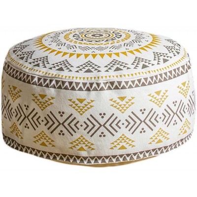 Indoor Outdoor Pouf Ottoman Cover,Boho Round Pouf Ottoman ,Unstuffed Pouf Ottoman,Poufs for Living Rooms,Pouf Ottoman with Storage,Poufs for Living Room