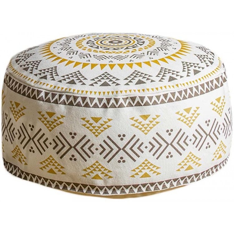 Indoor Outdoor Pouf Ottoman Cover,Boho Round Pouf Ottoman ,Unstuffed Pouf Ottoman,Poufs for Living Rooms,Pouf Ottoman with Storage,Poufs for Living Room