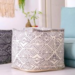 Mandala Life ART Bohemian Pouf Cube Cover- 20 inches –Luxury Artisan Room Decor Pouffe Boho Chic Seating Area Ottoman