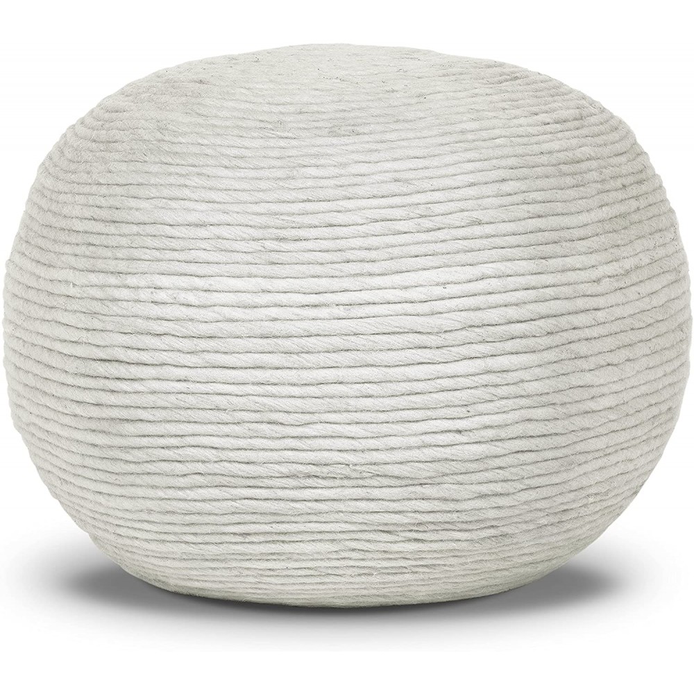 Poly and Bark Lia 20" Pouf in Nube White