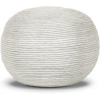 Poly and Bark Lia 20" Pouf in Nube White