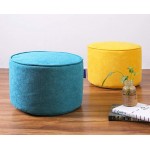 Round Pouf Foot Stool Ottoman Removable Washable Foot Rest Bean Bag Floor Chair for Living Room Bedroom Nursery Kids Room Home Decor Navy
