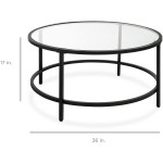 Best Choice Products 36in Modern Round Tempered Glass Accent Side Coffee Table for Living Room Dining Room Tea Home Décor w Metal Frame Non-Marring Foot Caps Black