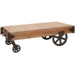Deco 79 Wood Cart Coffee Table 56 by 16-1 2-Inch