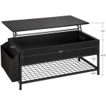 ErgoDesign Lift Top Coffee Table 39.5" L Coffee Table with Storage Bag Rising Tabletop Table with Hidden Compartment for Living Room Reception Room Black