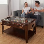 Foosball Coffee Game Wood 42" Table Tempered Glass Top Tabletop Furniture Family Dark Brown