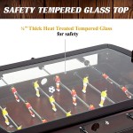 Foosball Coffee Game Wood 42" Table Tempered Glass Top Tabletop Furniture Family Dark Brown