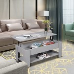HOME BI Lift Top Coffee Table with Hidden Storage Compartment and Two Drawers Modern Versatile Lift Up Coffee Dining Table for Living Room Sofa Tea Table for Reception Room 41.33" L,Grey