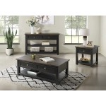 Martin Svensson Home Solid Wood Coffee Table Black with Brown Top