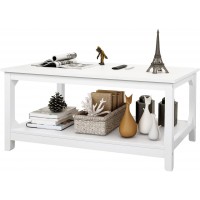 TaoHFE Coffee Table with Storage for Living Room,White Coffee Table Sofa Table Modern