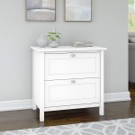 Bush Furniture Broadview 2 Drawer Lateral File Cabinet 31W Pure White