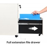 DEVAISE Locking File Cabinet 3 Drawer Rolling Pedestal Under Desk Fully Assembled Except Casters White