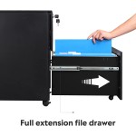 DEVAISE Locking File Cabinet 3 Drawer Rolling Pedestal Under Desk Fully Assembled Except Casters Black