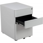 Flash Furniture Modern 3-Drawer Mobile Locking Filing Cabinet with Anti-Tilt Mechanism and Hanging Drawer for Legal & Letter Files White