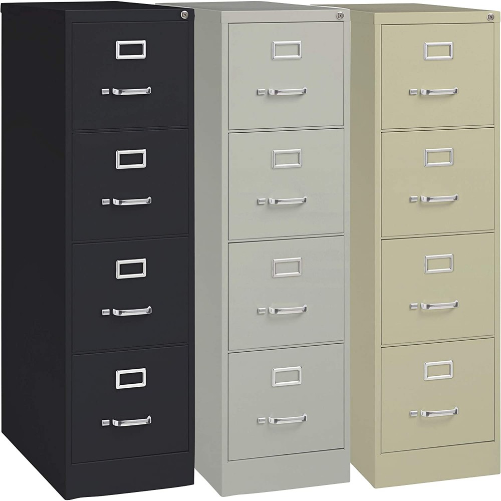Hirsh Industries Deep 4-Drawer Letter File Cabinet Putty 15in.W x 26 1 2in.D x 52in.H Model Number 16698