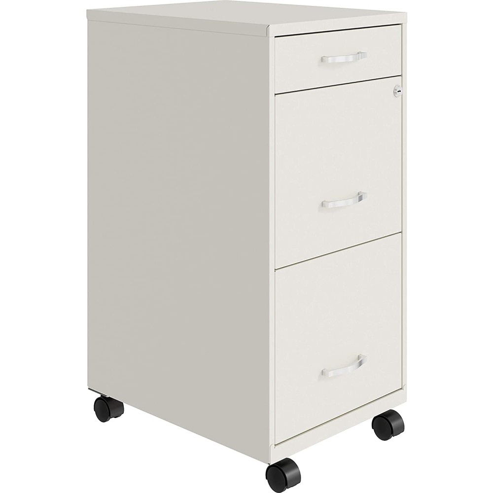 Lorell SOHO Box Mobile File Cabinet 26.5 x 14.3 x 18 in White