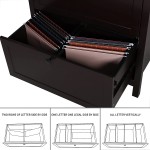 MUPATER 2-Drawer Lateral File Cabinet for Home Office Filing Storage Cabinet Printer Stand for Letter Legal and A4 Size with Removable Hanging Bars and Safety-Stop Mechanism Espresso