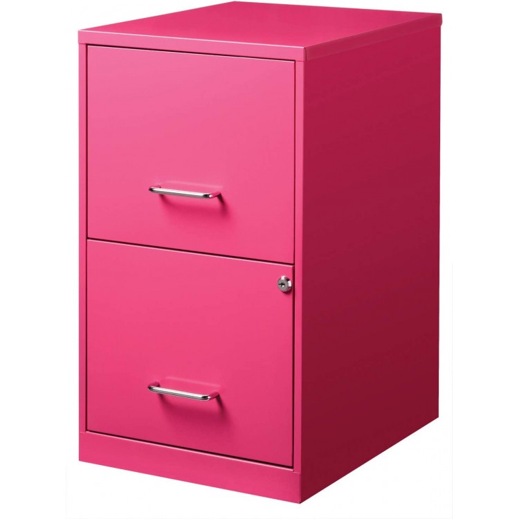 Office Dimensions 18in. 2 Drawer Metal SOHO Vertical File Cabinet 18 in Pink
