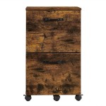 VASAGLE Industrial File Cabinet with 2 Drawers Rolling Office Filing Cabinet with Wheels for A4 Letter Sized Documents Hanging File Folders Rustic Brown and Black UOFC040B01
