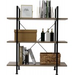 3 Tier Bookshelf Low Bookcase Shelf Storage Organizer Modern Home Decor Standing Metal Frame Book Shelves for Bedroom Living Room and Home Office Gray