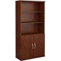 Bush Business Furniture Series C 36W 5 Shelf Bookcase with Doors in Hansen Cherry