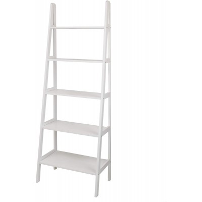 Casual Home 5-Shelf Ladder Bookcase White New