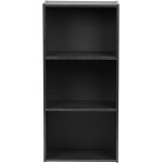 IRIS USA 3 Tier Cube Bookshelf Storage Cubby Shelf Bookcase Black